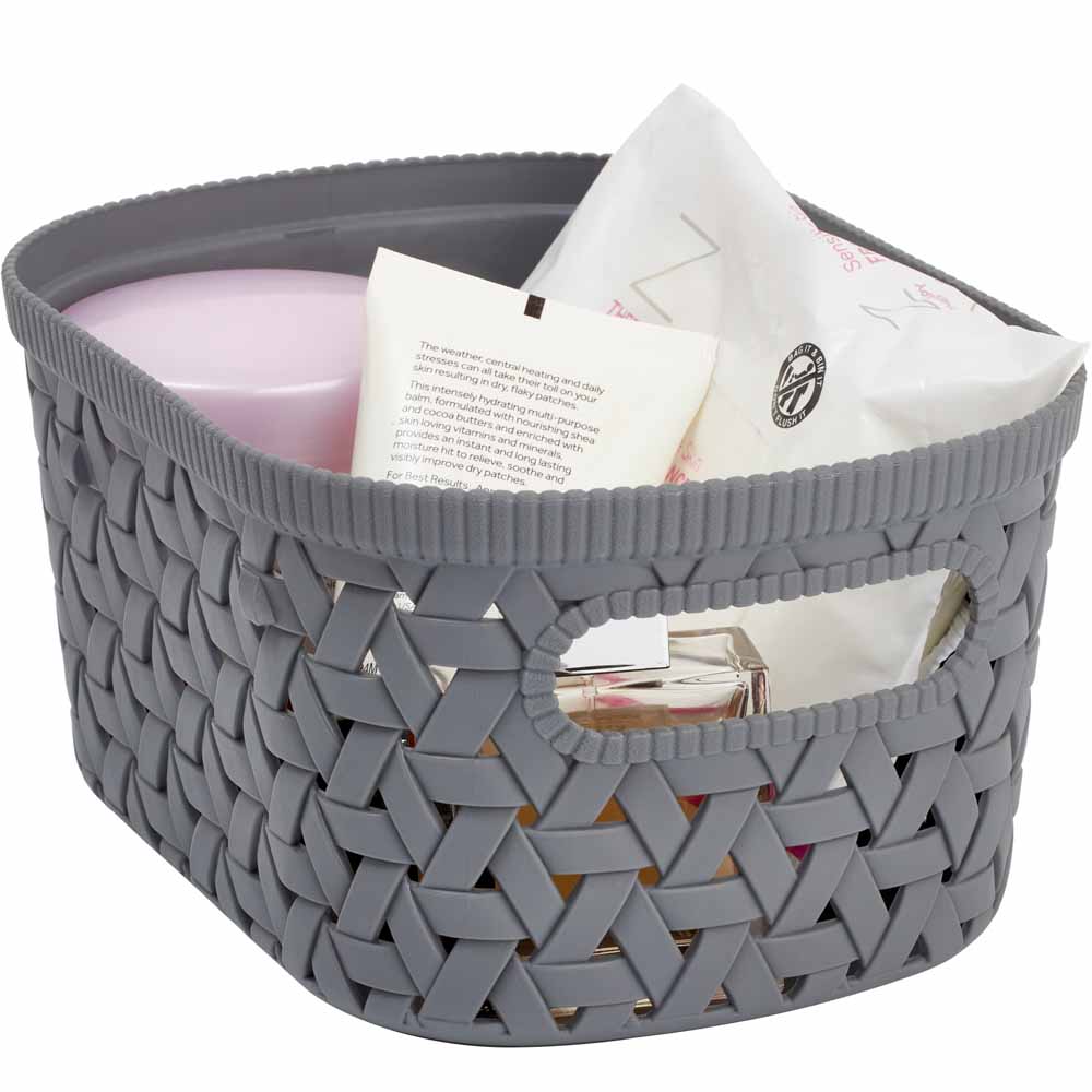 small grey storage baskets